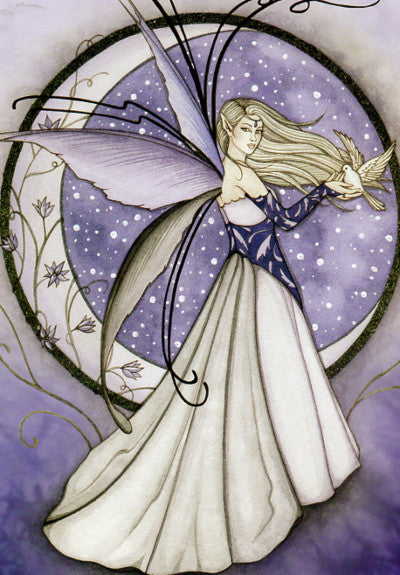 Jessica Galbreth Winter Moon Fairy Greeting Card